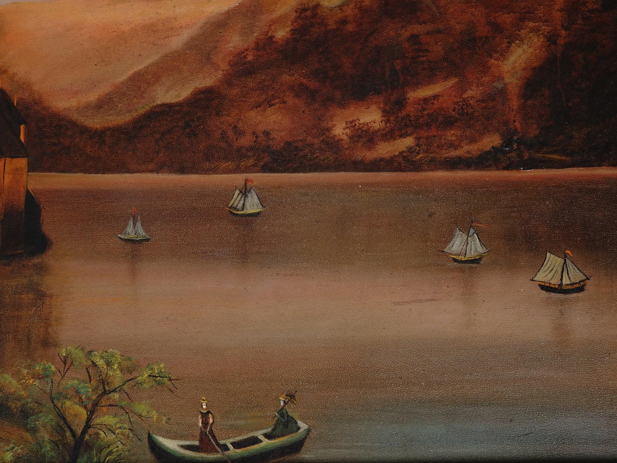 EUROPEAN SCHOOL OIL PAINTING CHATEAU DE CHILLON PIC-4